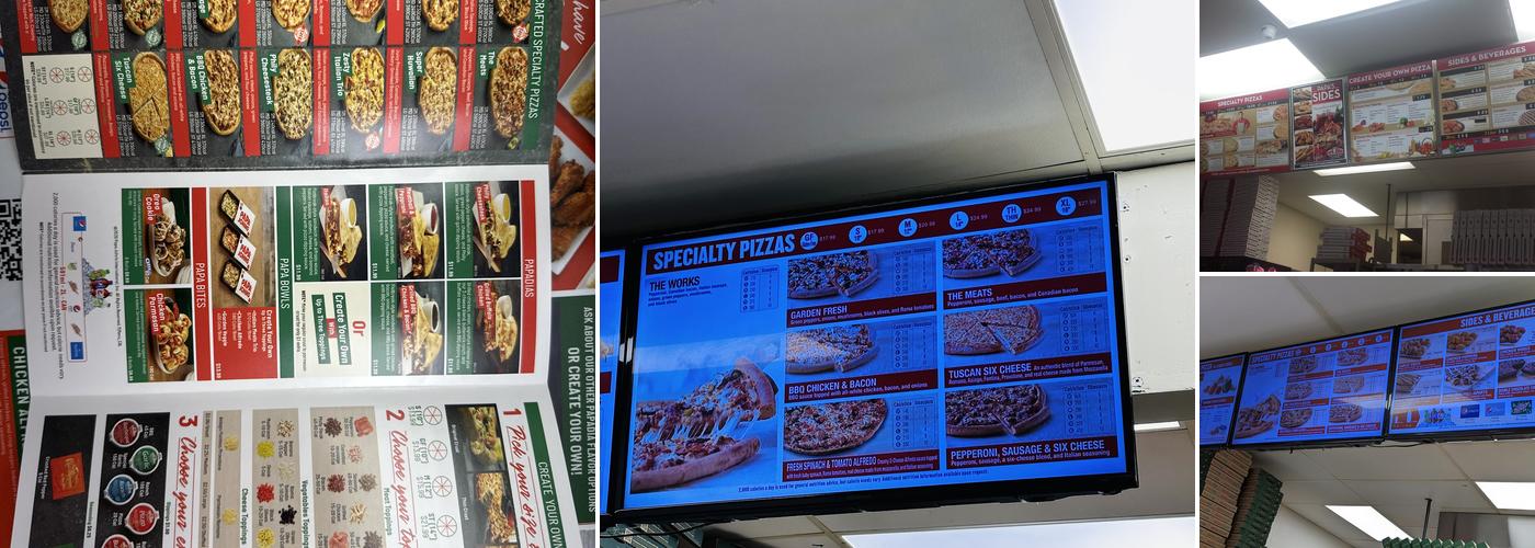 Papa Johns Pizza Menu