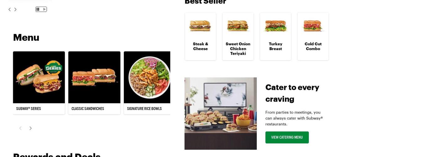 Subway Menu