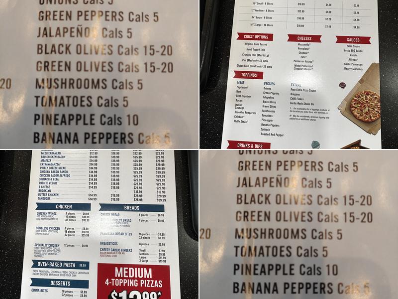 Domino's Pizza Menu
