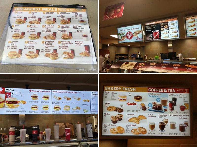 Tim Hortons Menu