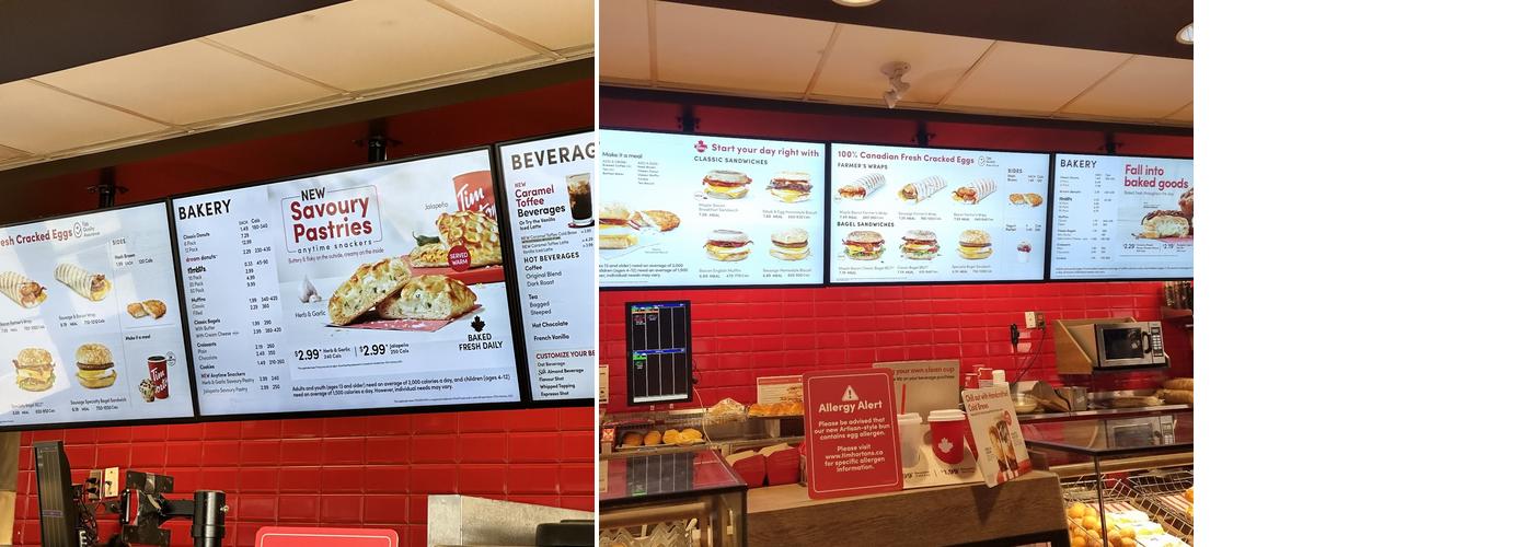 Tim Hortons Menu