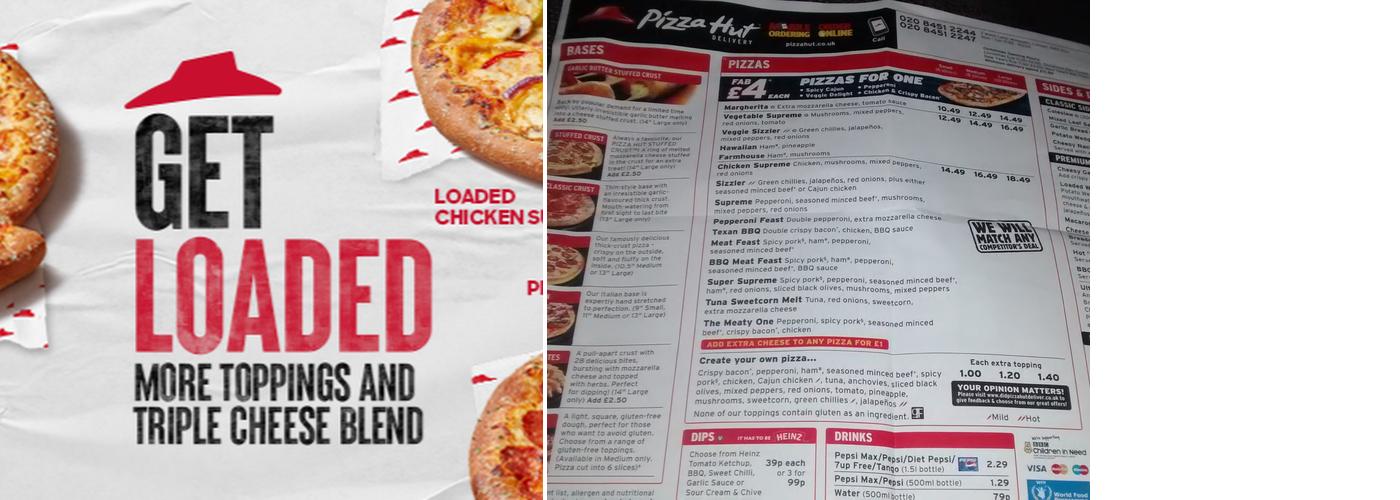 Pizza Hut Delivery Menu