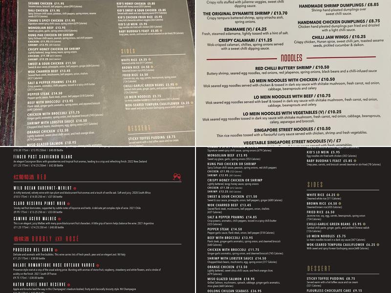 P.F. Chang's Asian Table - Leicester Square Menu