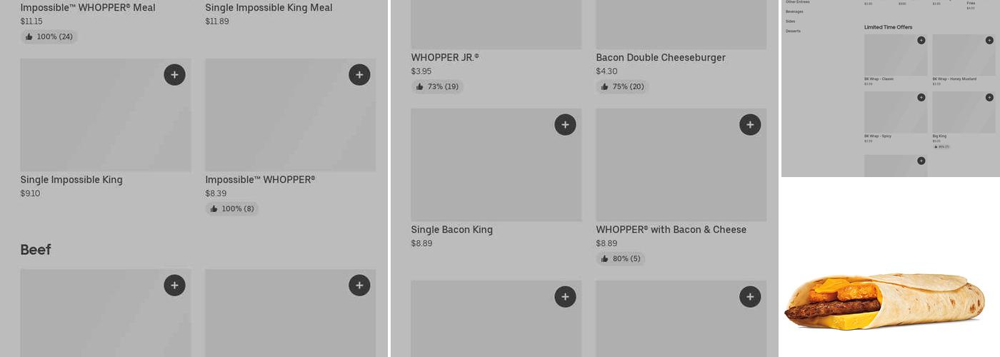 Burger King Menu
