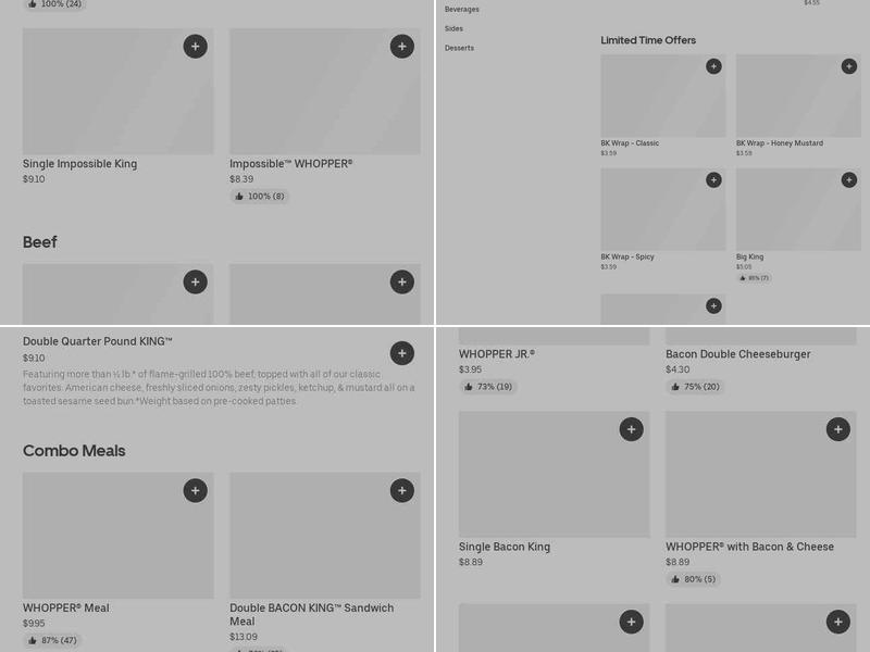 Burger King Menu