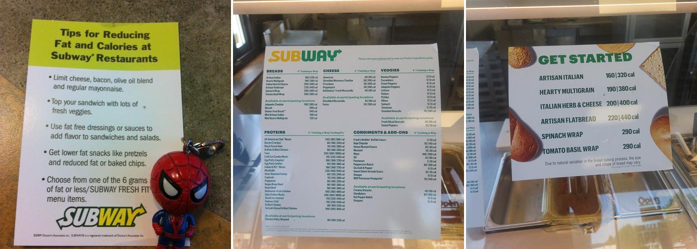 Subway Menu