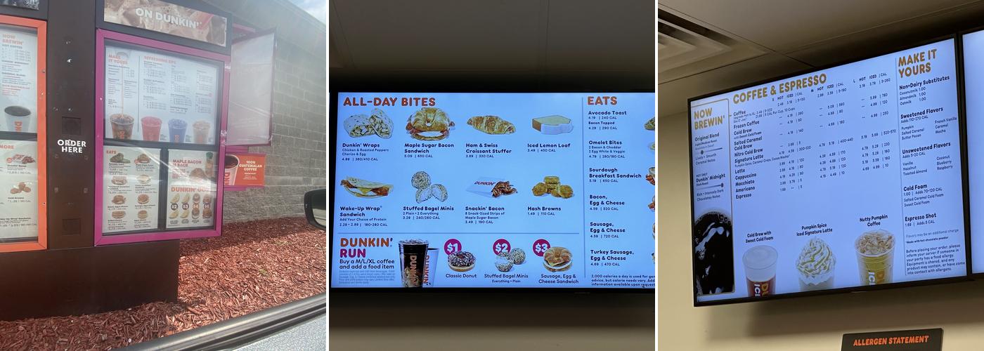 Dunkin' Menu