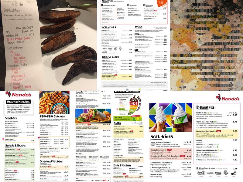 Nando's Chiswick Menu