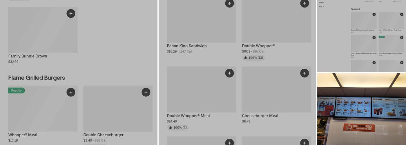 Burger King Menu