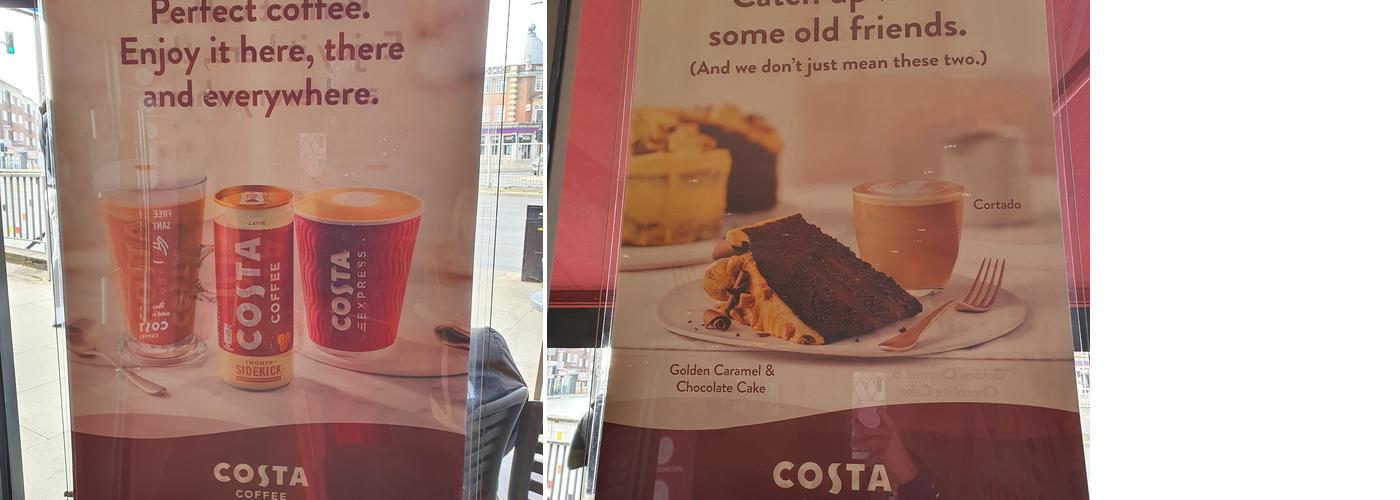 Costa Coffee Menu