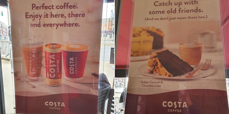 Costa Coffee Menu