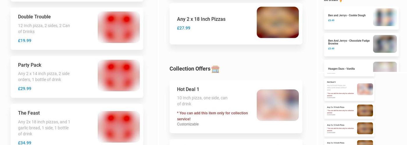 Hot Express Pizza Menu