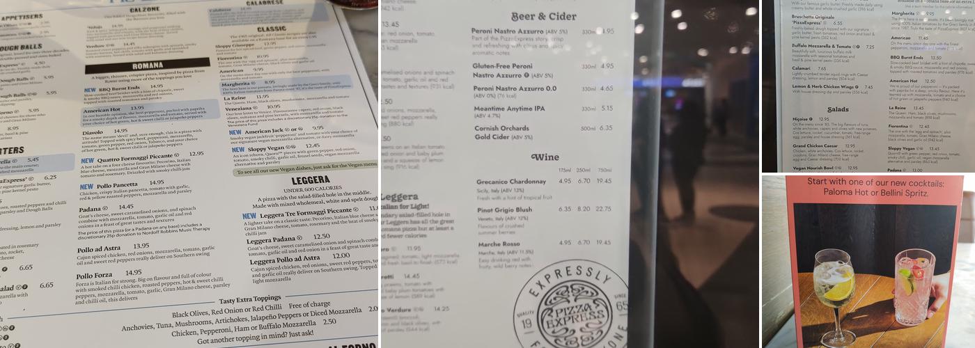 Pizza Express Menu