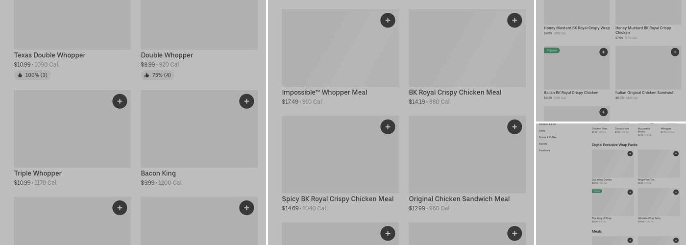 Burger King Menu