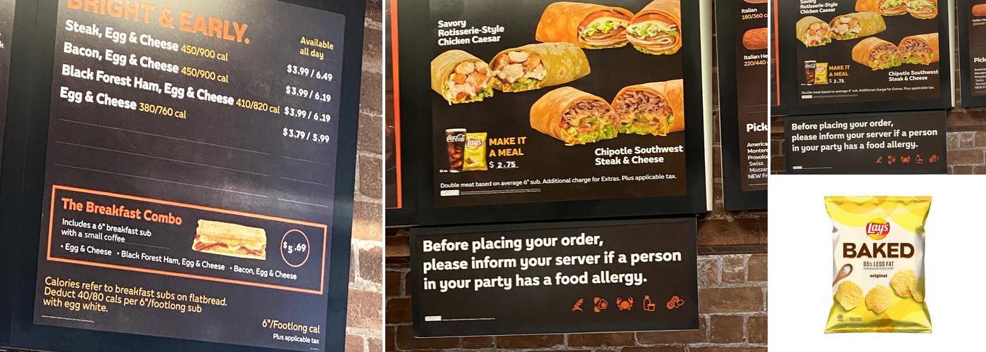 Subway Menu