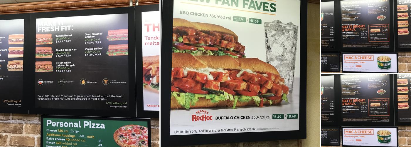Subway on Depot Rd. Menu