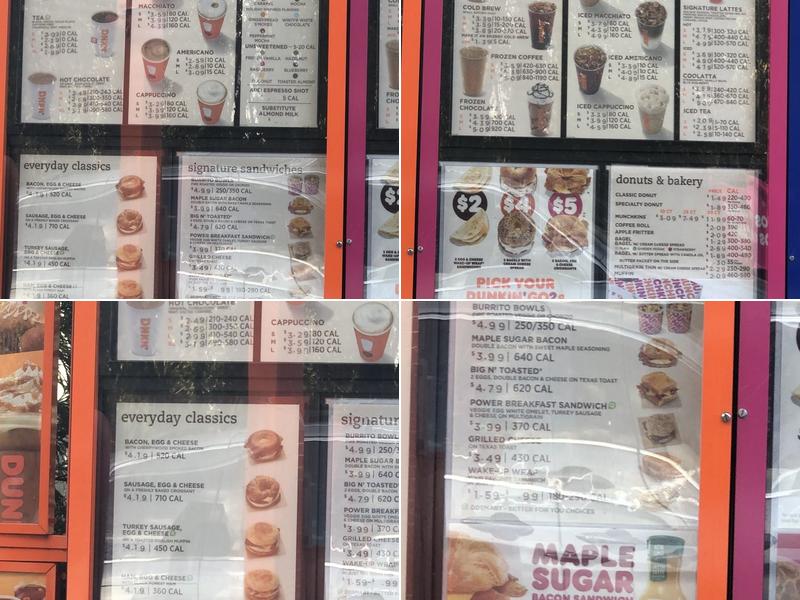 Dunkin' Menu