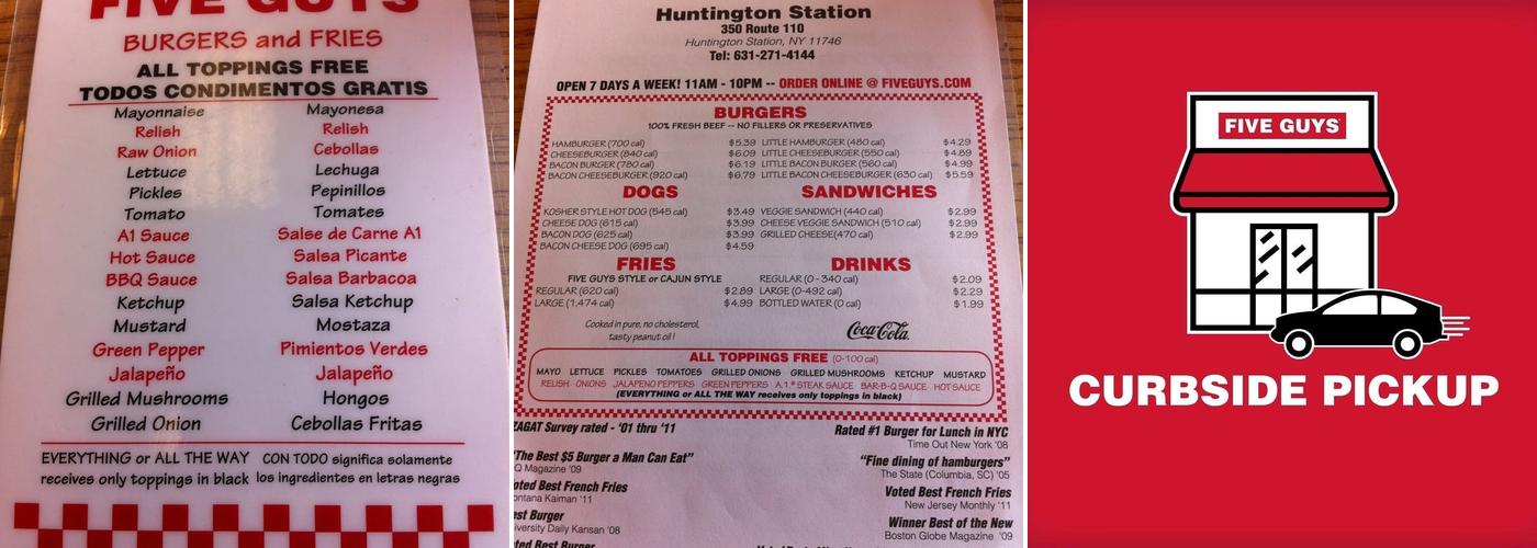 Five Guys Menu