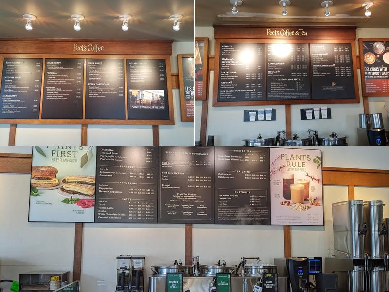 Peet's Coffee Menu