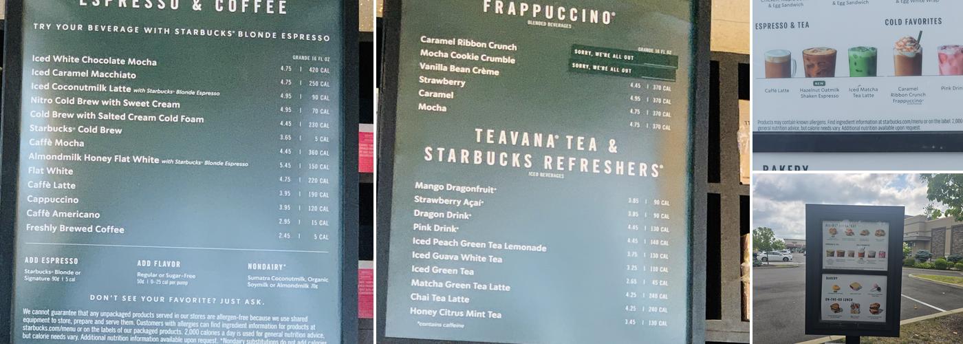 Starbucks Menu