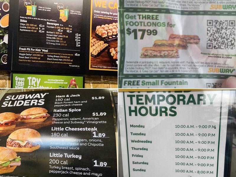 Subway Menu