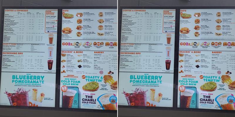 Dunkin' Menu