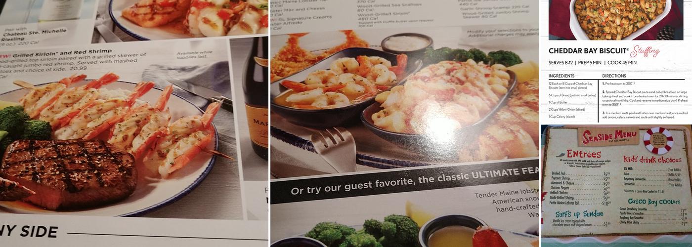 Red Lobster Menu