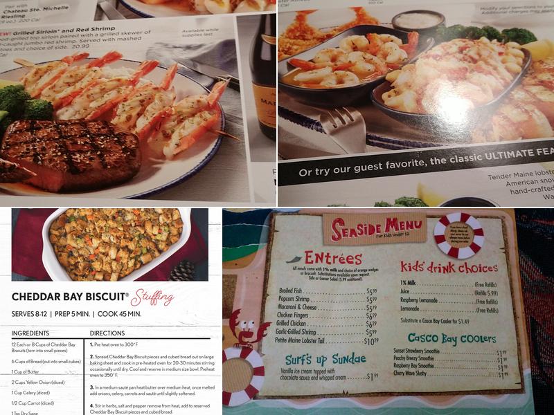 Red Lobster Menu