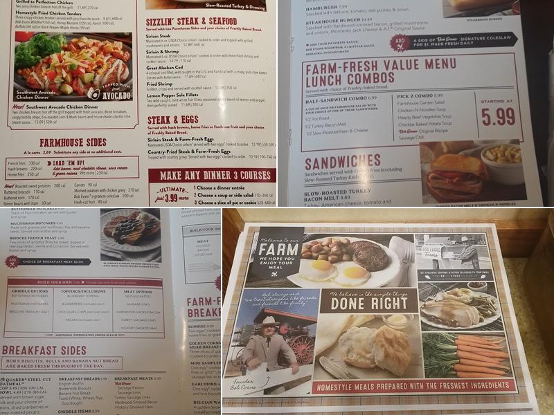 Bob Evans Menu