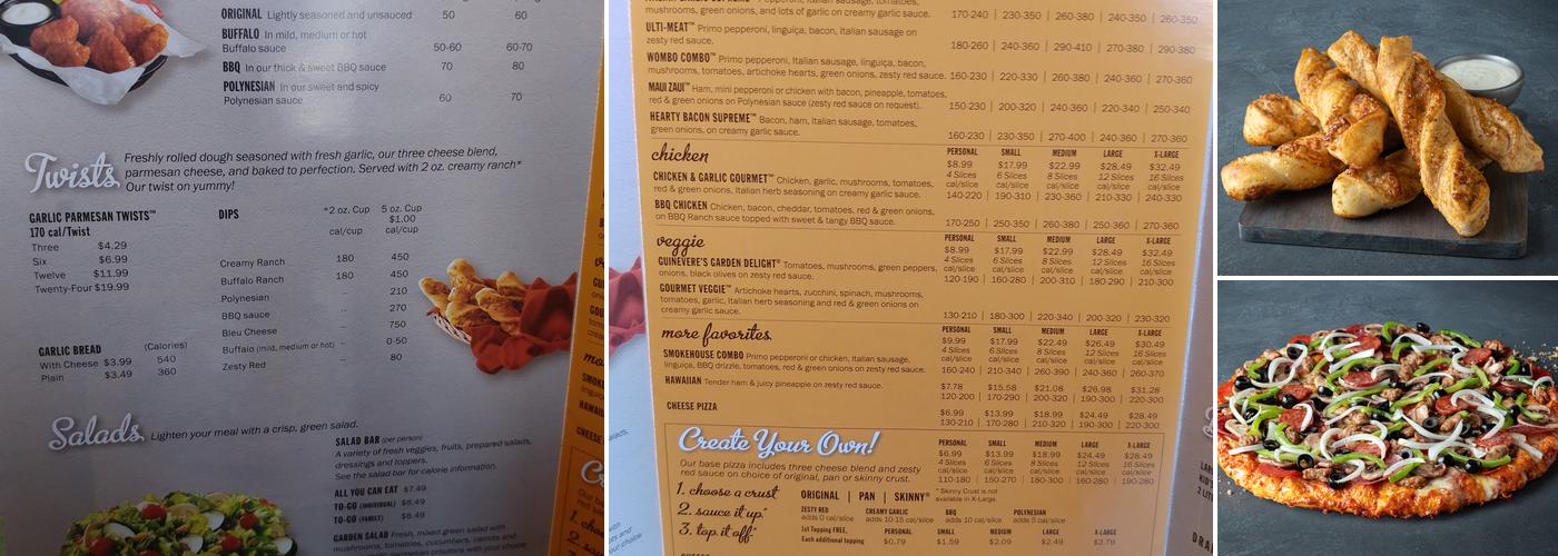 Round Table Pizza Menu
