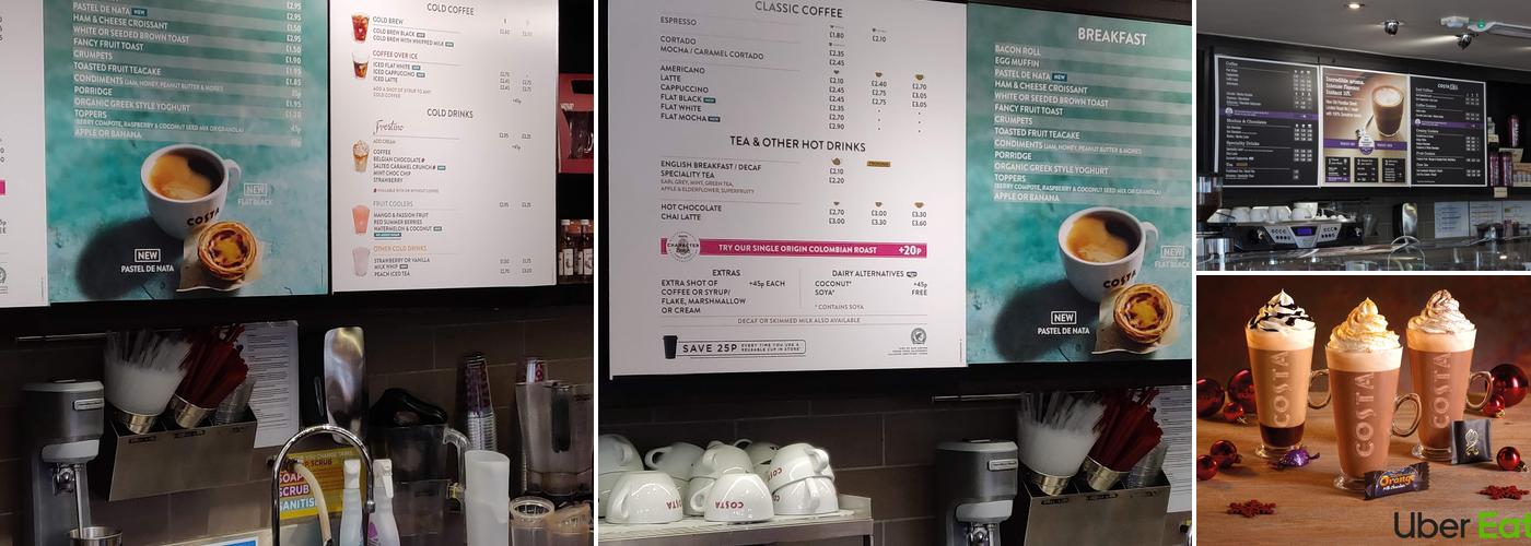 Costa Coffee Menu