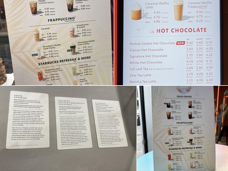 Starbucks Coffee Menu