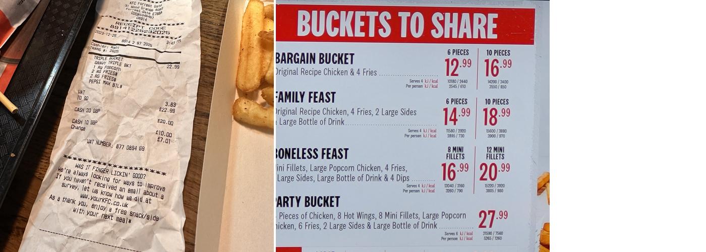 KFC Menu