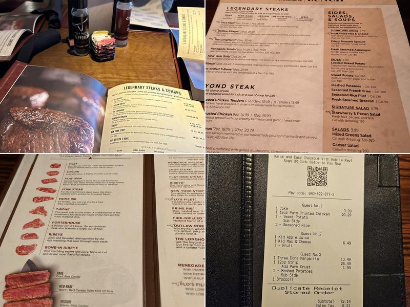 LongHorn Steakhouse Menu