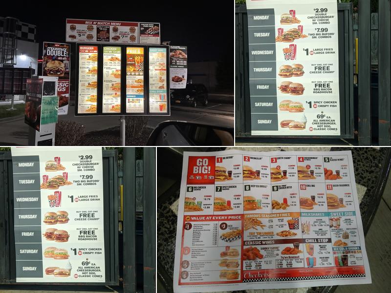 Checkers Menu