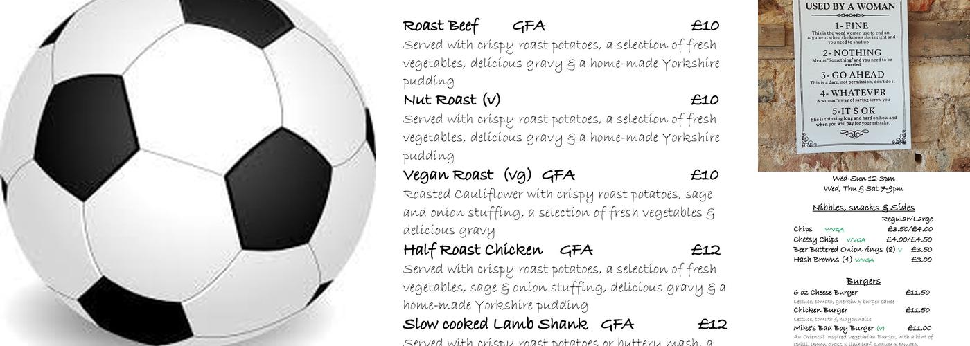 The Three Horseshoes Menu