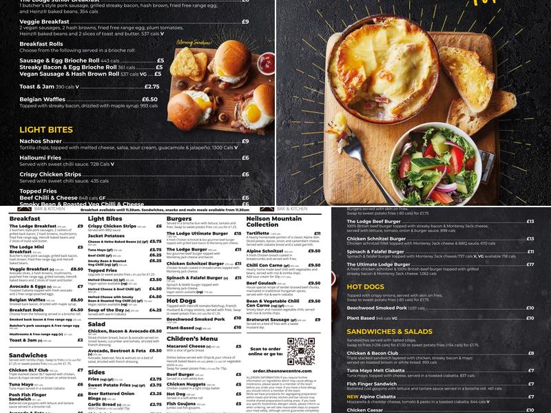 The Snow Centre Menu