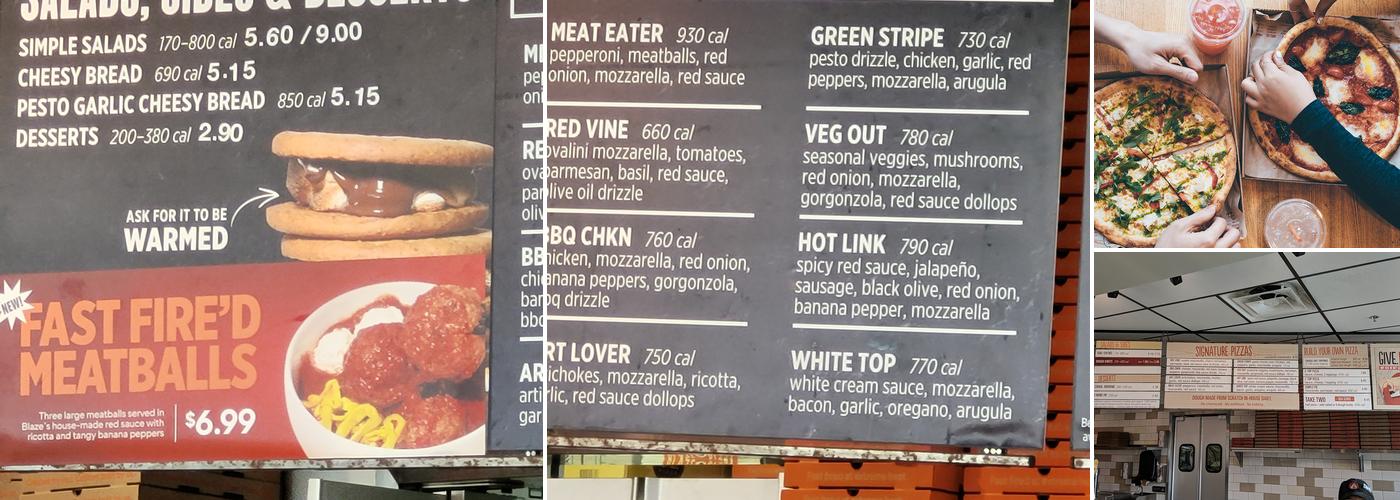 Blaze Pizza Menu