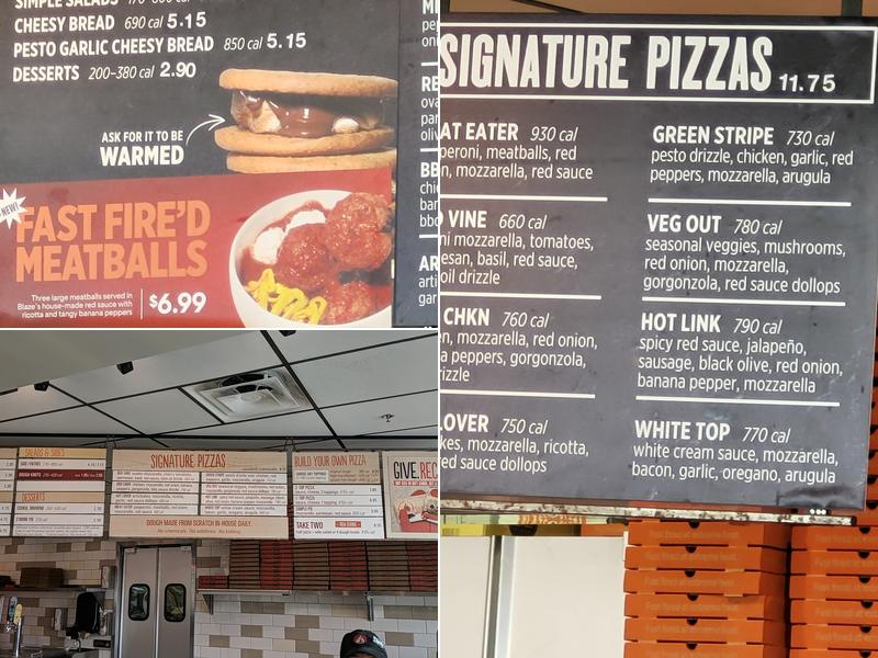 Blaze Pizza Menu