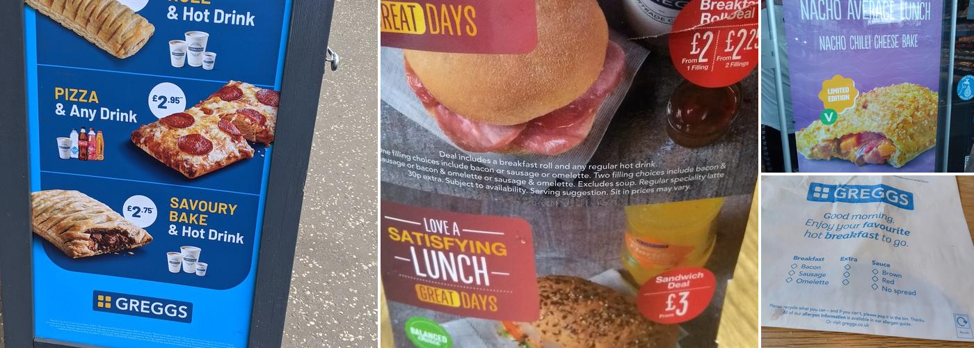 Greggs Menu