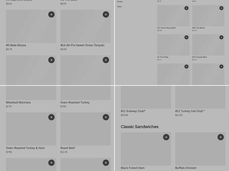 Subway Menu