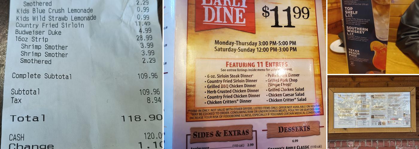 Texas Roadhouse Menu