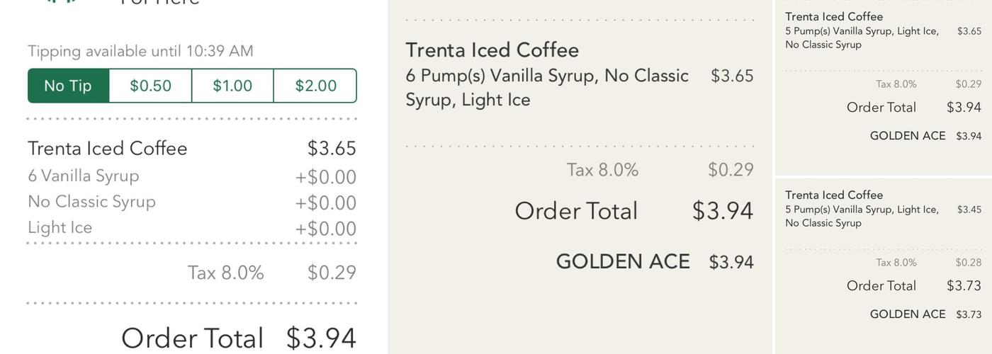 Starbucks Menu