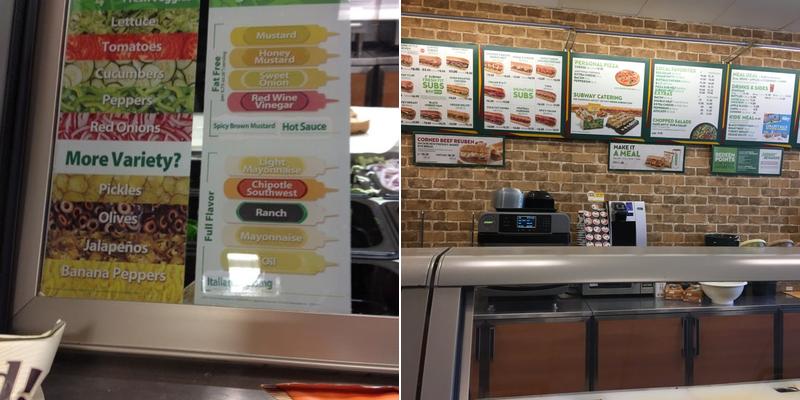 Subway Menu