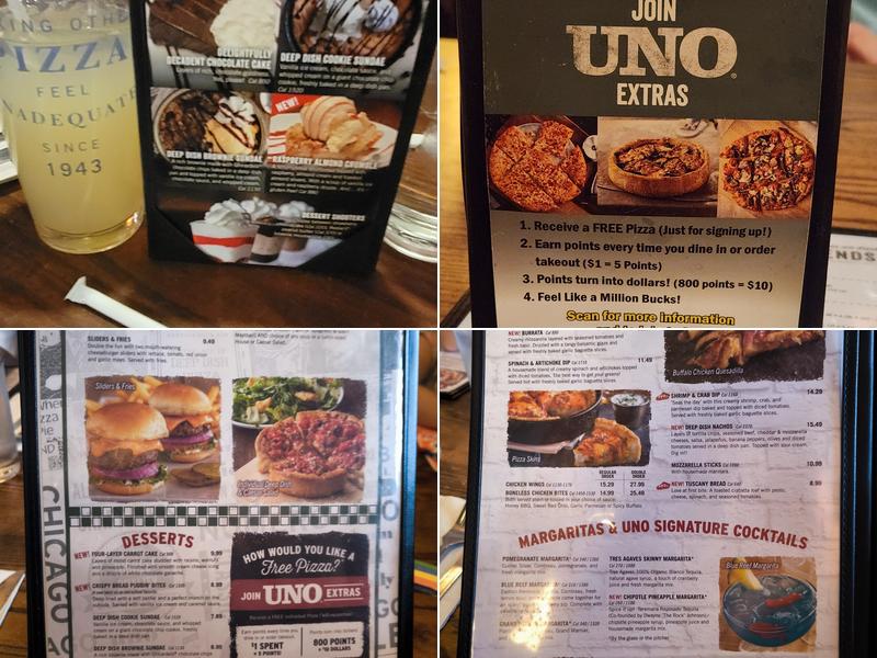 Uno Pizzeria & Grill Menu