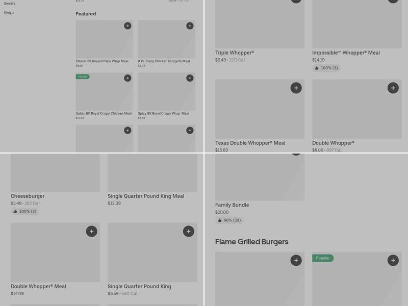 Burger King Menu