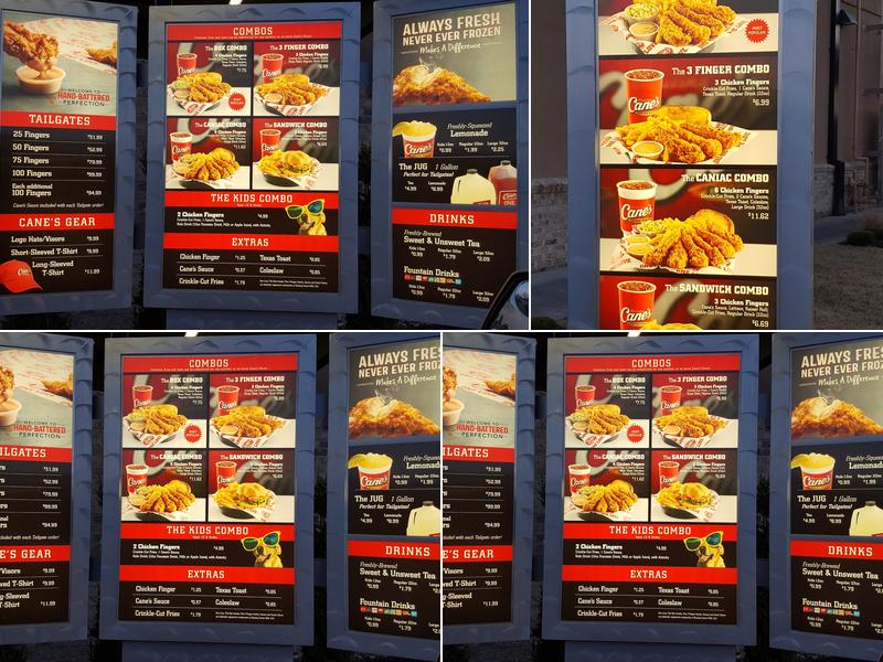 Raising Cane's Chicken Fingers Menu