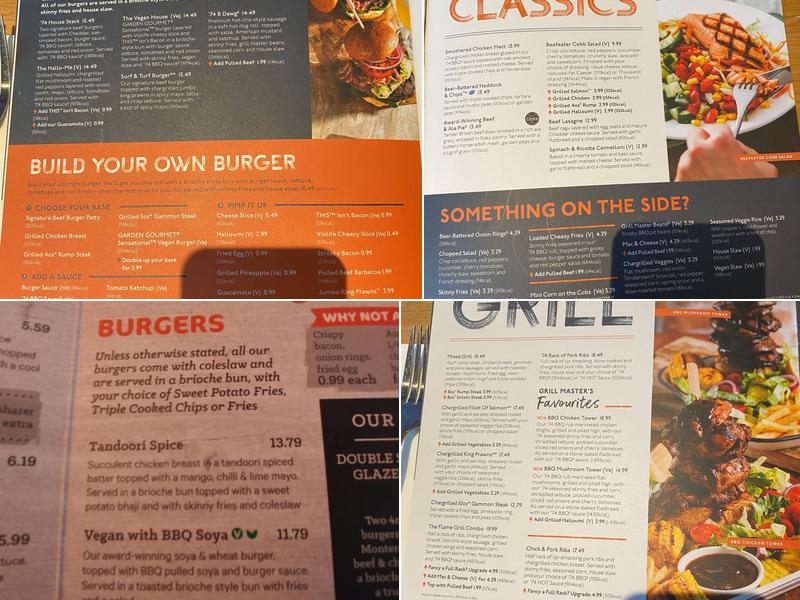 Farnborough Beefeater Menu