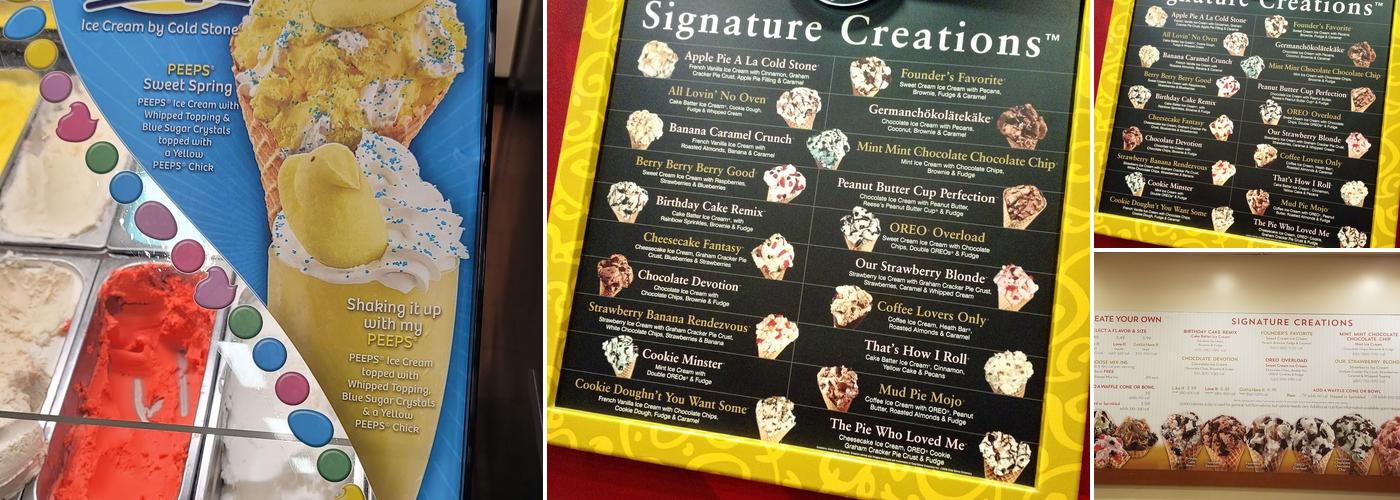 Cold Stone Creamery Menu