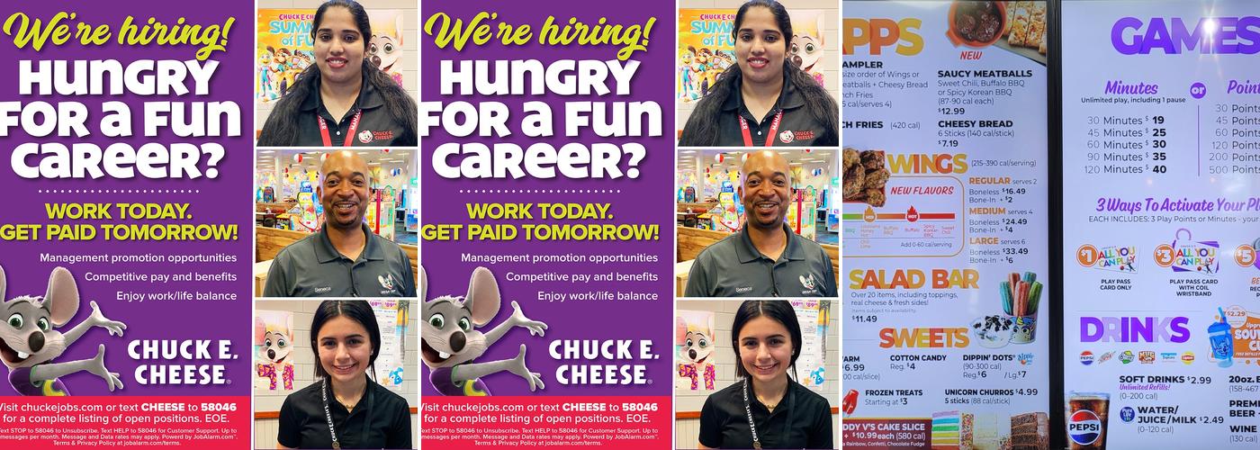 Chuck E. Cheese Menu